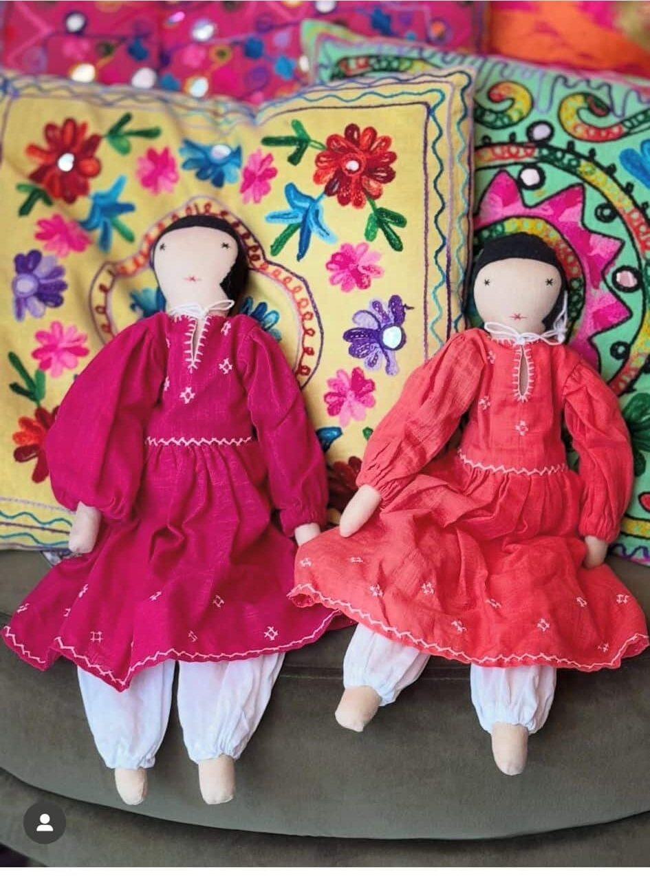 2 Handgemaakte fairtrade lappenpoppen